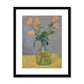 Framed Print - Peach Roses in Patron Bottle