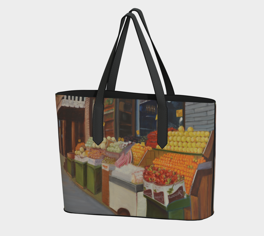 Farm To Table-Vegan Leather Tote - Fruit Stand