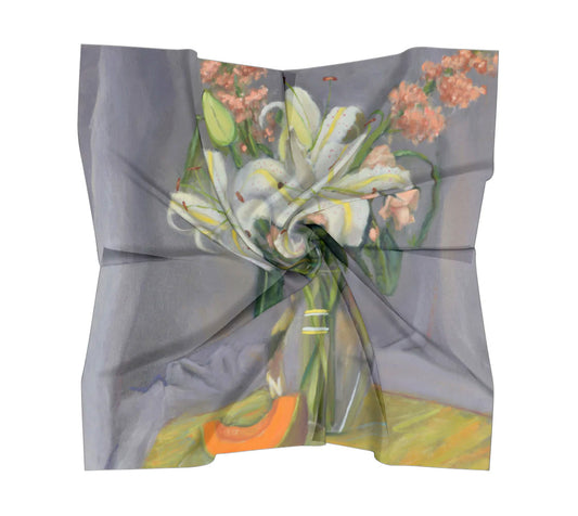 Scarf - Daisy Lilies and Melon Wedge