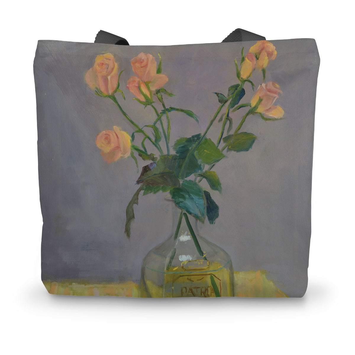 Peach Roses in Patron Bottle - Canvas Tote Bag