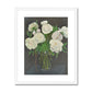 Framed Print - White Peonies in Glass Vase