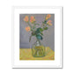 Framed Print - Peach Roses in Patron Bottle