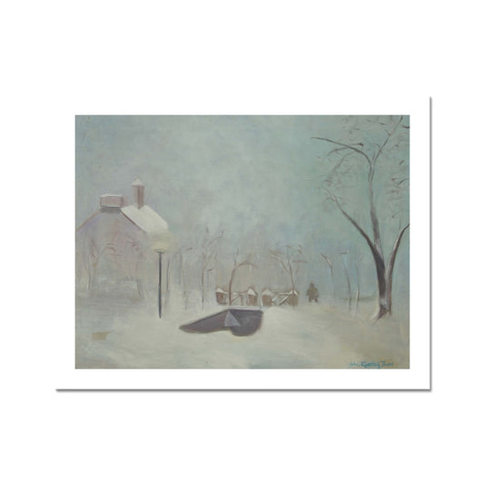 Snowy Day at Churchyard - Fine Art Print