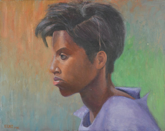 Young Woman in Lavender, Oil Painting