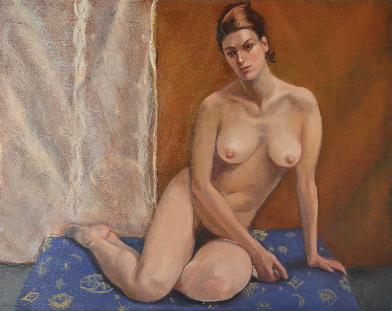 Female Nude Seated, Oil Painting