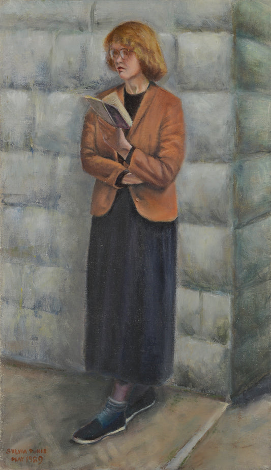 Standing Woman Reading, Oil Painting