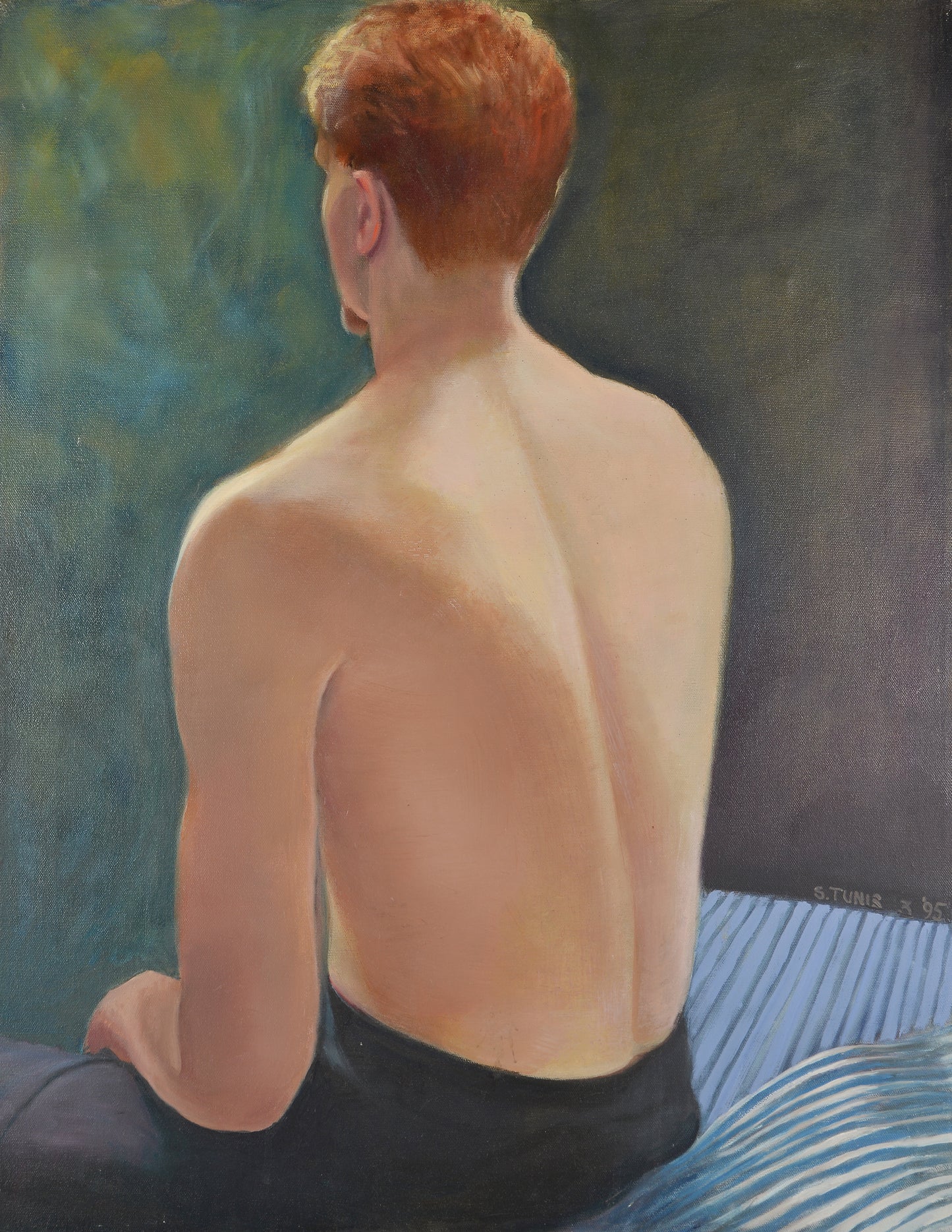 Shirtless Red Haired Man, Oil Painting