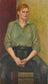 Woman in Green Seated, Oil Painting