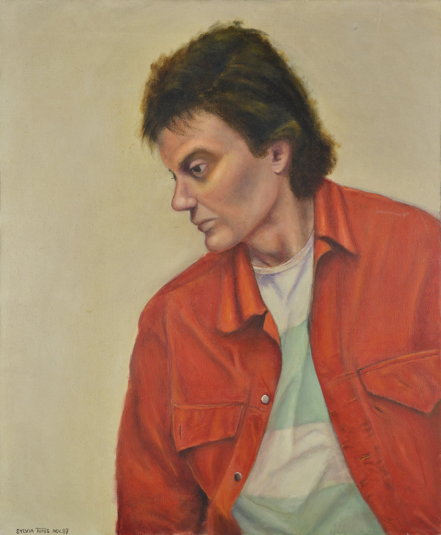 Young Man in Scarlet, Oil Painting