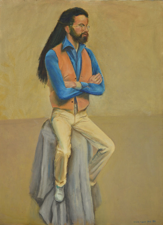 Man With Dreadlocks Seated, Oil Painting