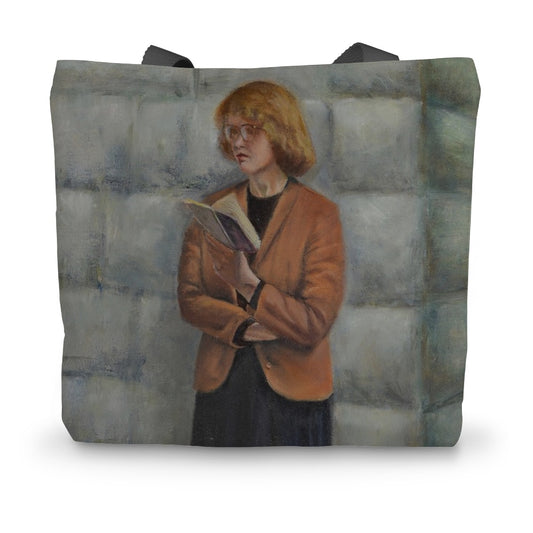 Standing Woman Reading Canvas Tote Bag