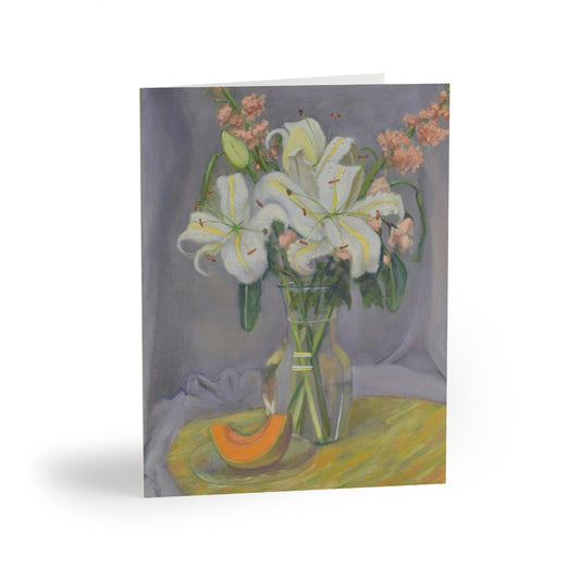 Greeting cards (8 pcs) - Daisy Lilies and Melon Wedge