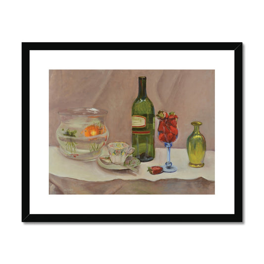 Framed Print - Goldfish Wine and Strawberries